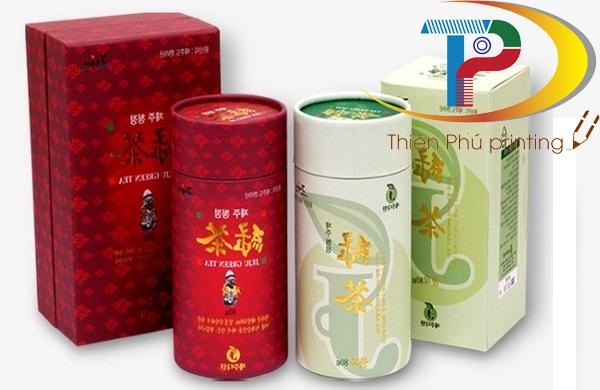 In hộp giấy cứng đựng trà sang trọng, độc đáo